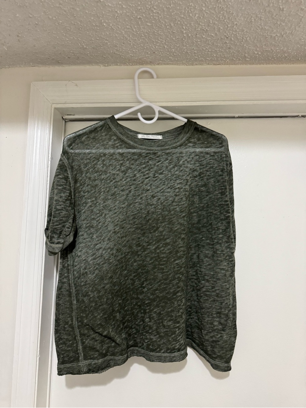 Free People Olive Green Short Sleeve Tee